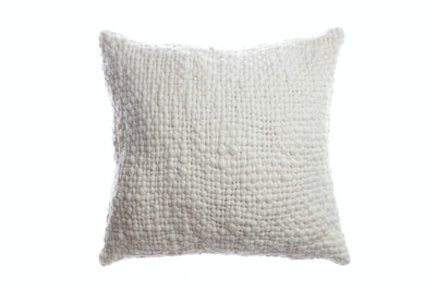 JANGEORGe Interiors & Furniture Alma Chunky Wool Square Throw Pillow White