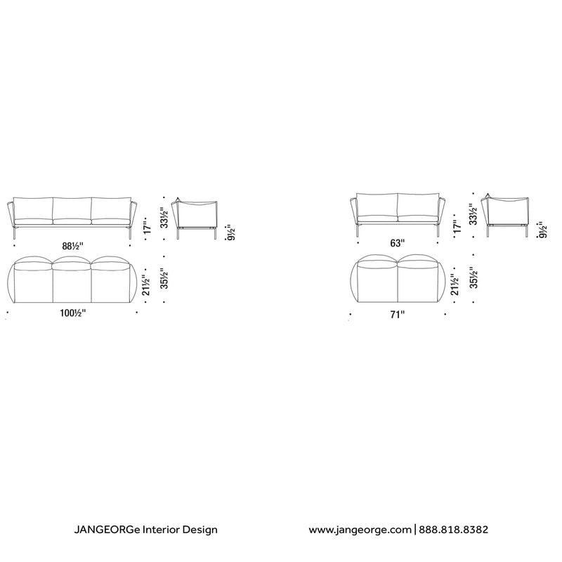 JANGEORGe Interiors & Furniture Moroso Gentry Extra Light 3 Seater (927)