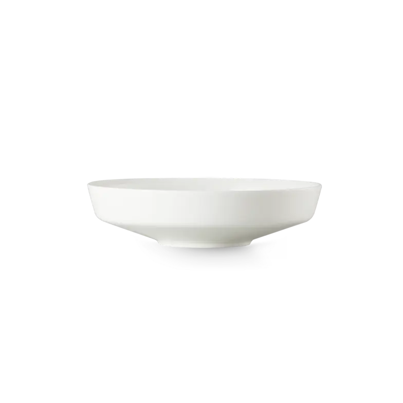 Dibbern Juno Salad Bowl, German fine bone china bowl with smooth white surface and modern silhouette.