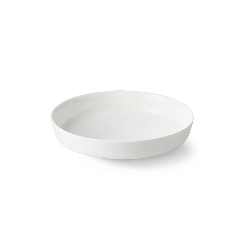 Dibbern Juno Salad Bowl, German fine bone china bowl with smooth white surface and modern silhouette.