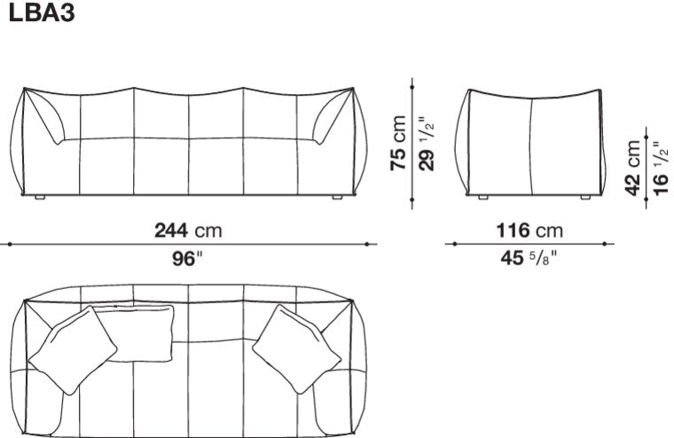 Le Bambole - Sofa Granbambola 244cm (LBA3)