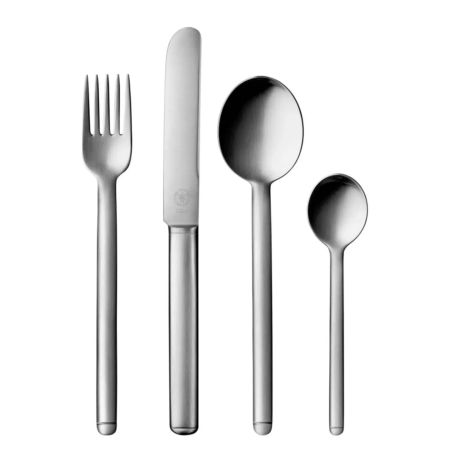 Pott 33 stainless steel silverware set by Carl Pott, showcasing minimalist design and timeless craftsmanship, available at JANGEORGe Interiors & Furniture.