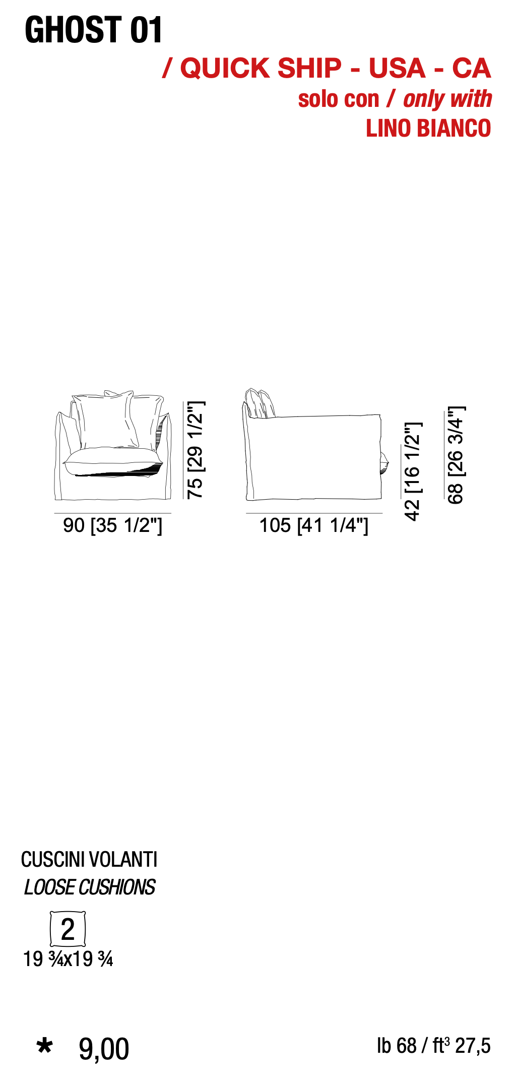 Gervasoni | Ghost 01 - Armchair