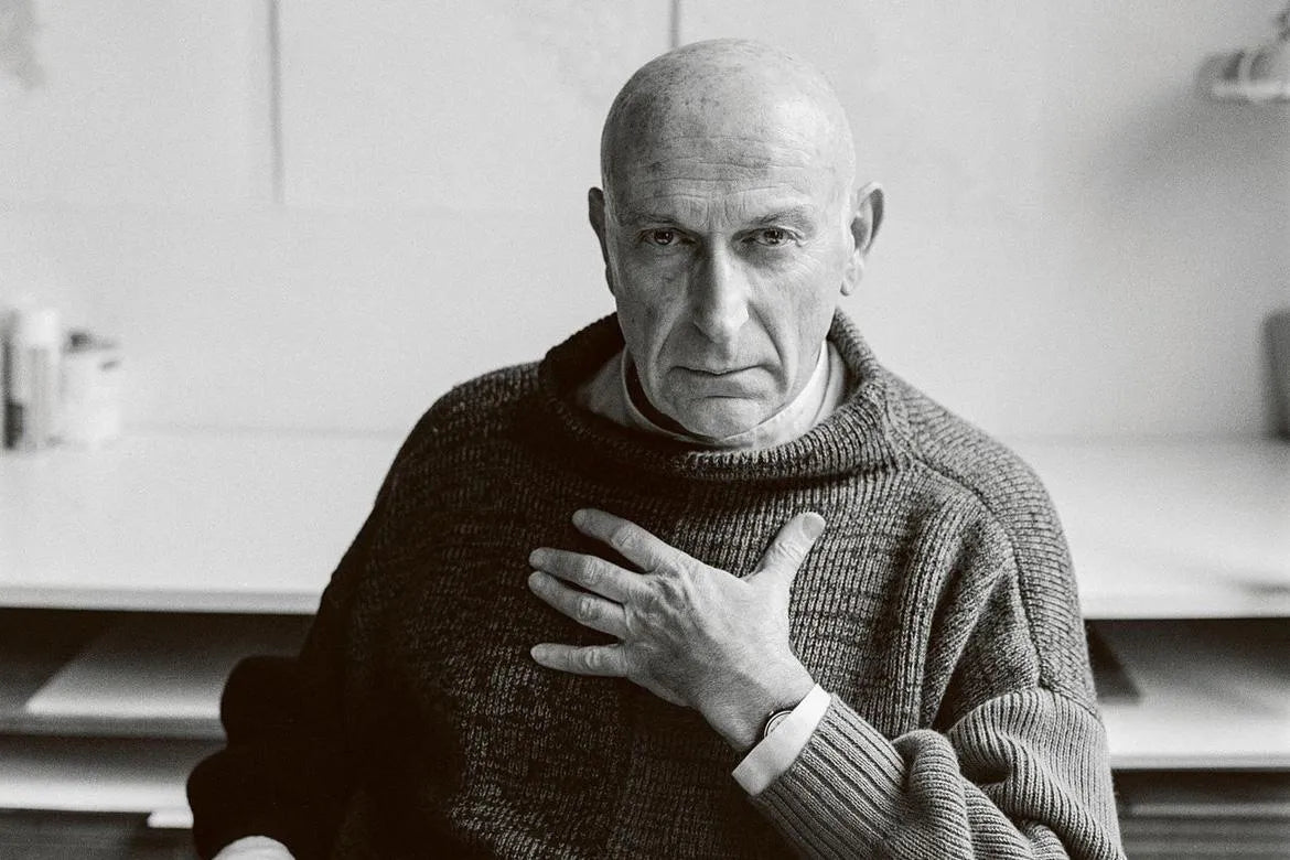 Portrait of Dutch designer Benno Premsela (1920 to 1997), creator of the iconic Benno Mirror