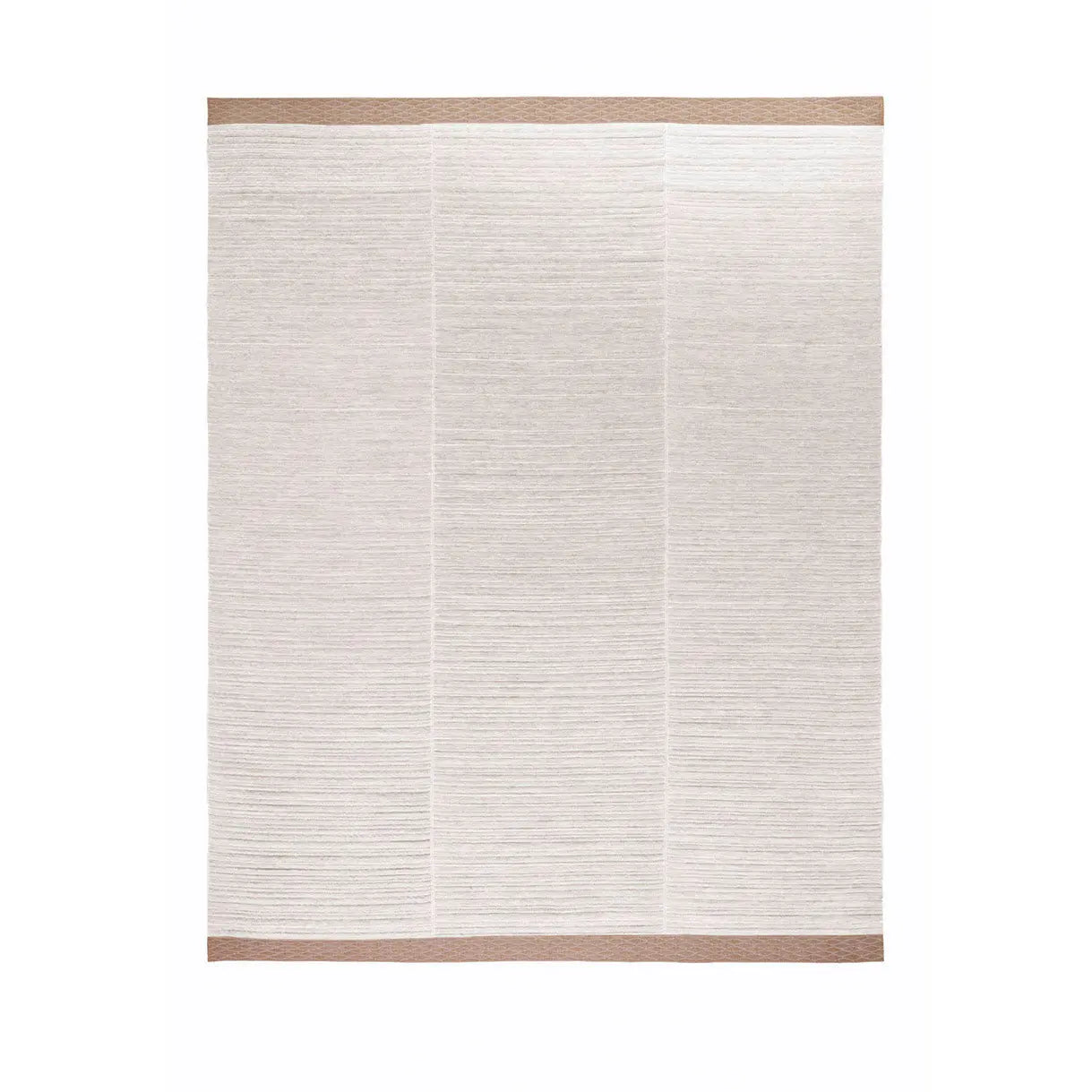 Guna Rug in natural color with subtle stripes and textured weaving by Gervasoni, suitable for indoor and outdoor use