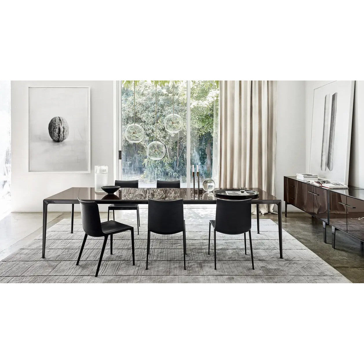 Mirto - Rectangular Table 160cm with Pewter Painted Frame (IMT160_E)