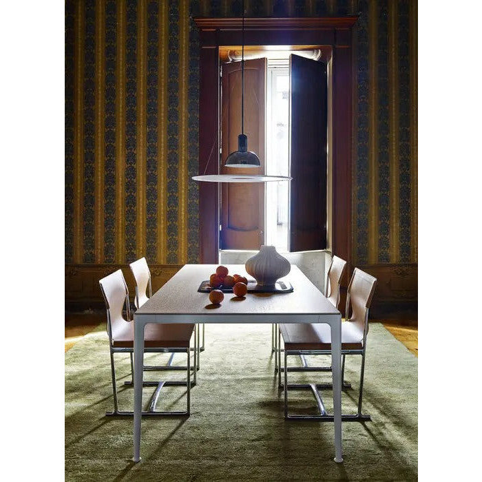 Mirto - Rectangular Table 160cm with Pewter Painted Frame (IMT160_E)