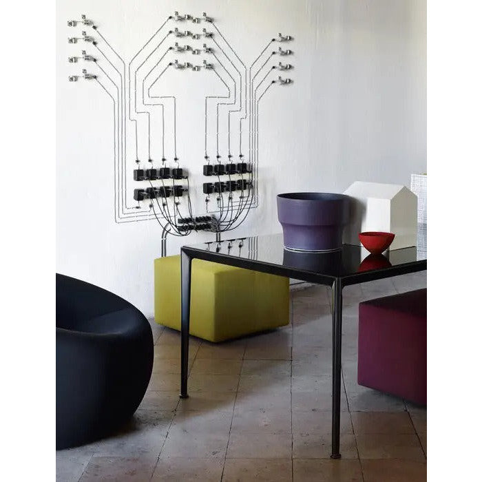 Mirto - Rectangular Table 160cm with Pewter Painted Frame (IMT160_E)