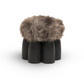 Senufo Ottoman by Arno DeClercq featuring Black African Walnut and Sheep Wool seating.
