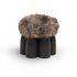 Senufo Ottoman by Arno DeClercq featuring Black African Walnut and Sheep Wool seating.