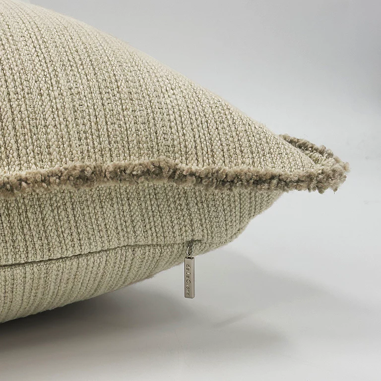 Bison Cushion with Fringe Detail