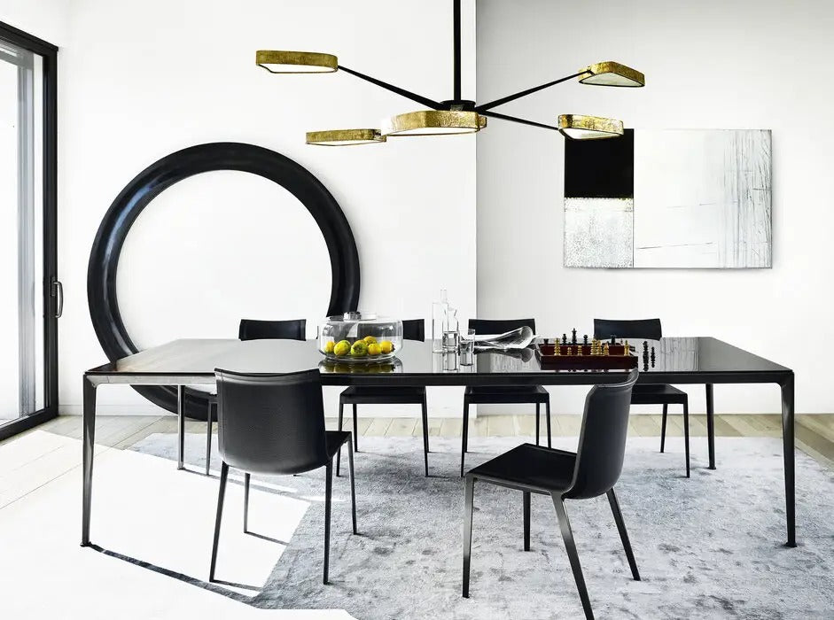 Mirto - Rectangular Table 160cm with Painted Black Chrome Frame (IMT160_C)