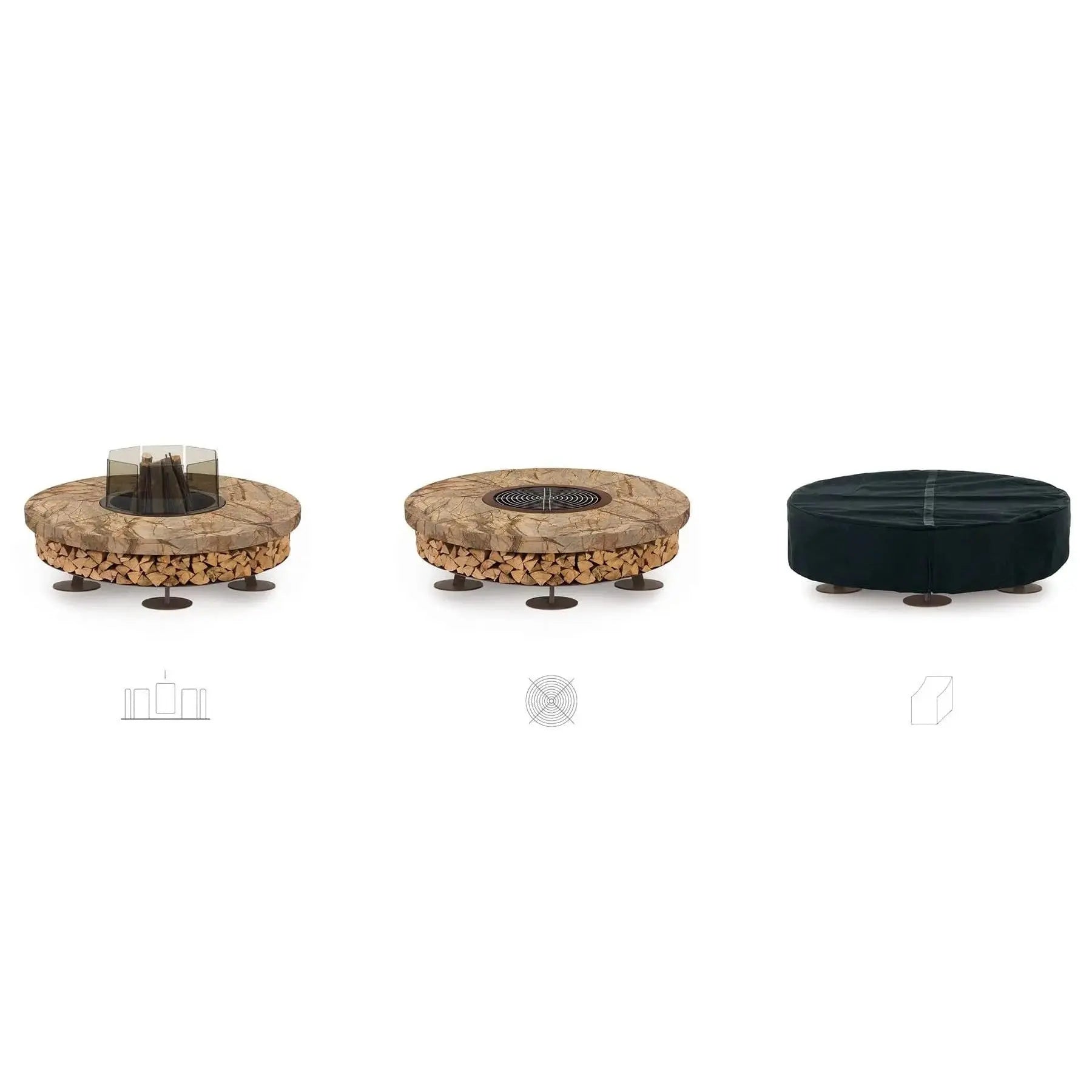 Ercole Outdoor Wood-Burning Fire Pit, Marble | AK47 DesignArt | JANGEORGe Interior Design