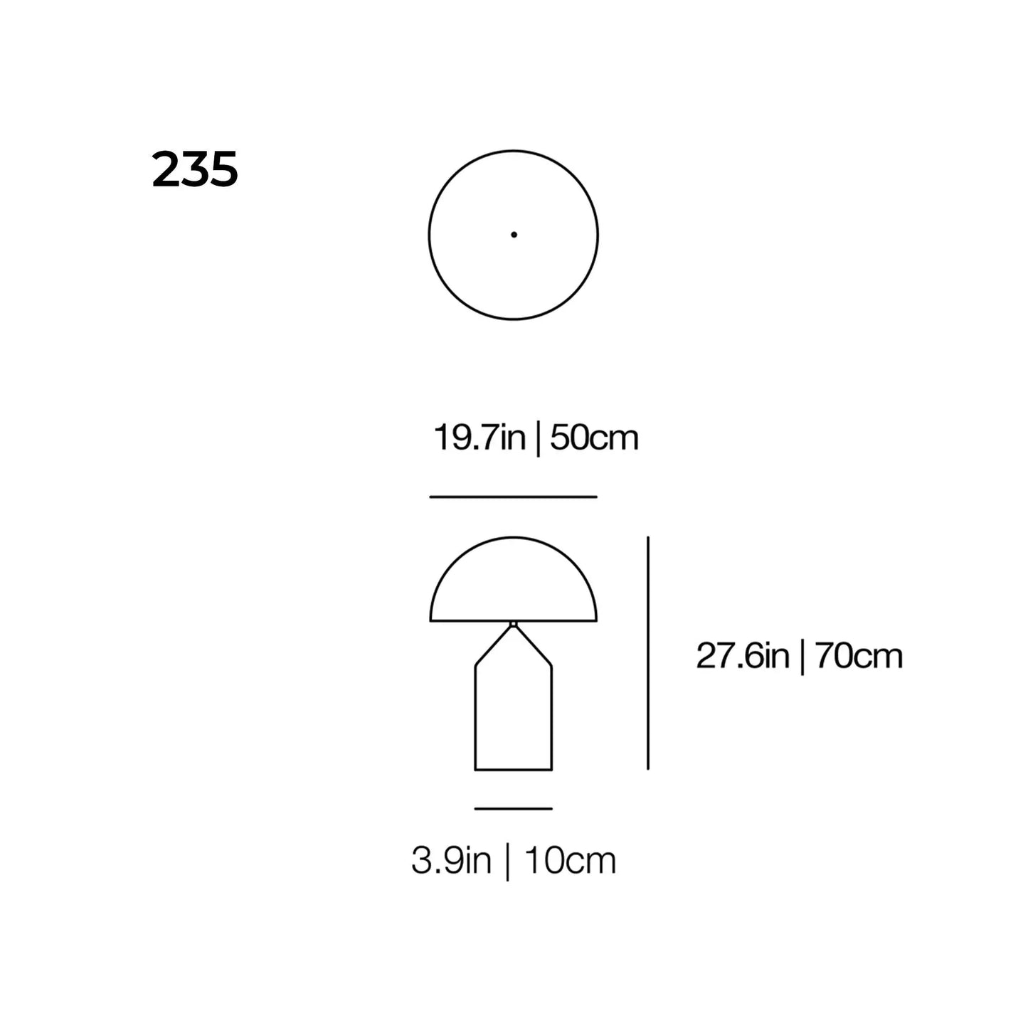 Replacement Opal Glass Diffuser for Atollo 236, 237 and 235 Oluce