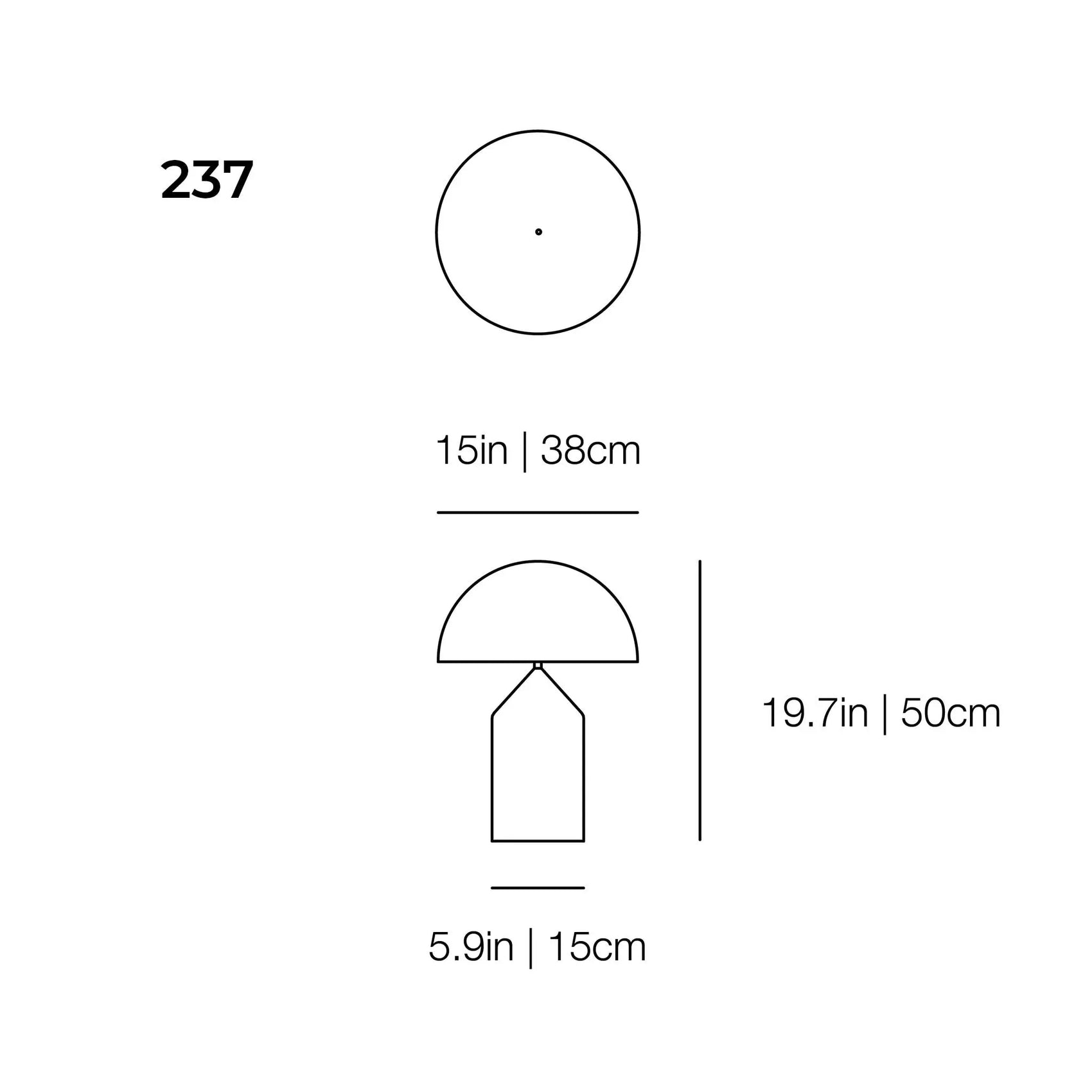 Replacement Opal Glass diffuser for Atollo 236, 237 and 235 Oluce