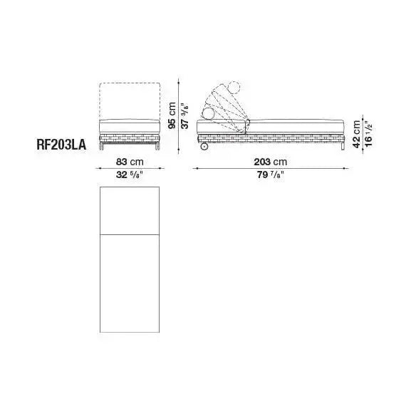 Ray Outdoor Fabric Chaise Longue | B&B Italia | JANGEORGe Interior Design