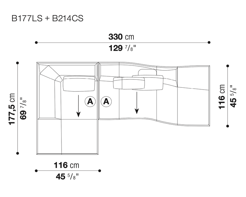 Bend-Sofa, Sectional Quick Ship Version | B&B Italia | JANGEORGe Interior Design