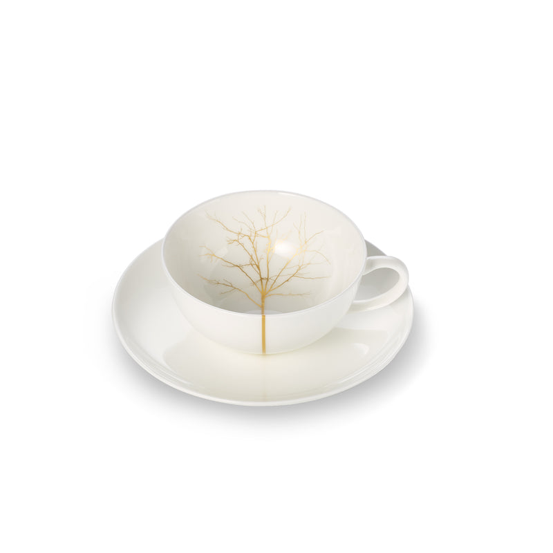 Golden Forest - Set Tea Cup & Saucer Gold 6.7 FL OZ | 0.2L | Dibbern | JANGEORGe Interior Design