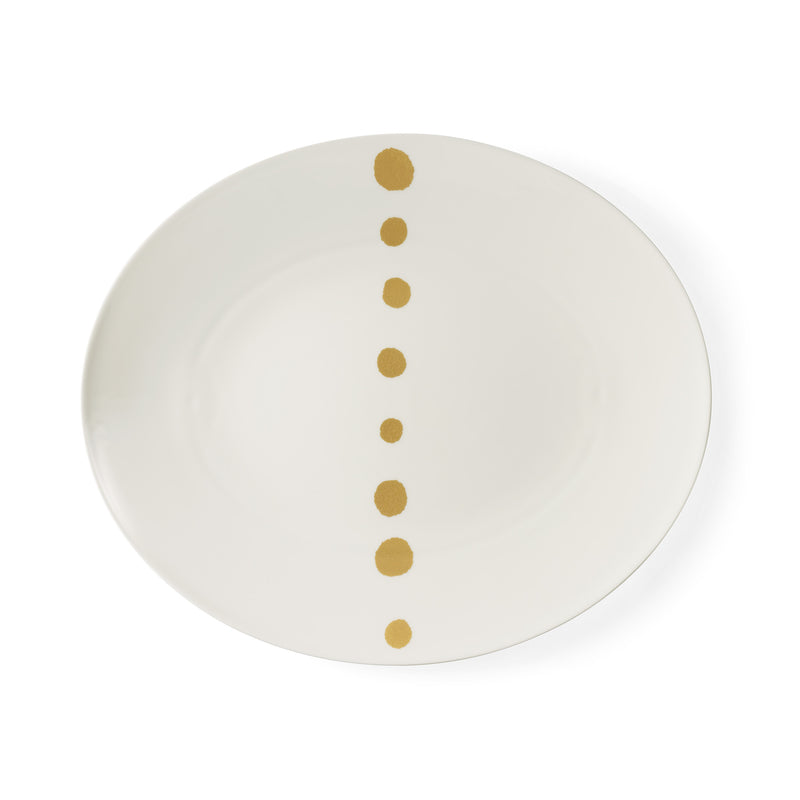 Golden Pearls - Oval Platter Gold 15.4in | 39cm (Ø) | Dibbern | JANGEORGe Interiors & Funiture 