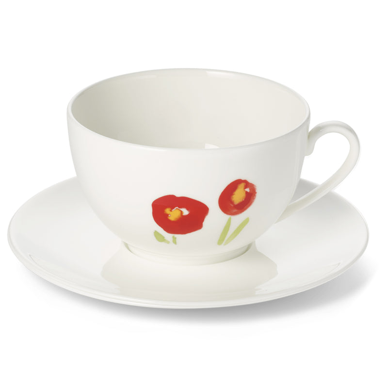 Impression (Red Poppy) - Set Grand Cup & Saucer 13.5 fl oz | 0.4L | Dibbern | JANGEORGe Interiors & Furniture