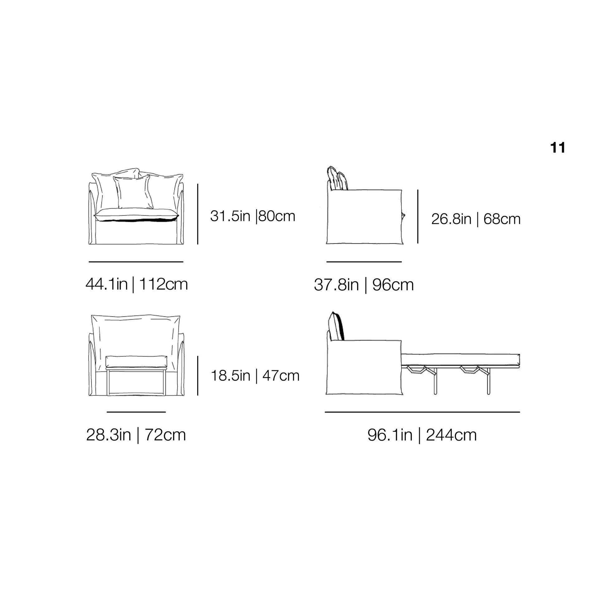 Ghost 11 Sofa Bed | Gervasoni | JANGEORGe Interior Design