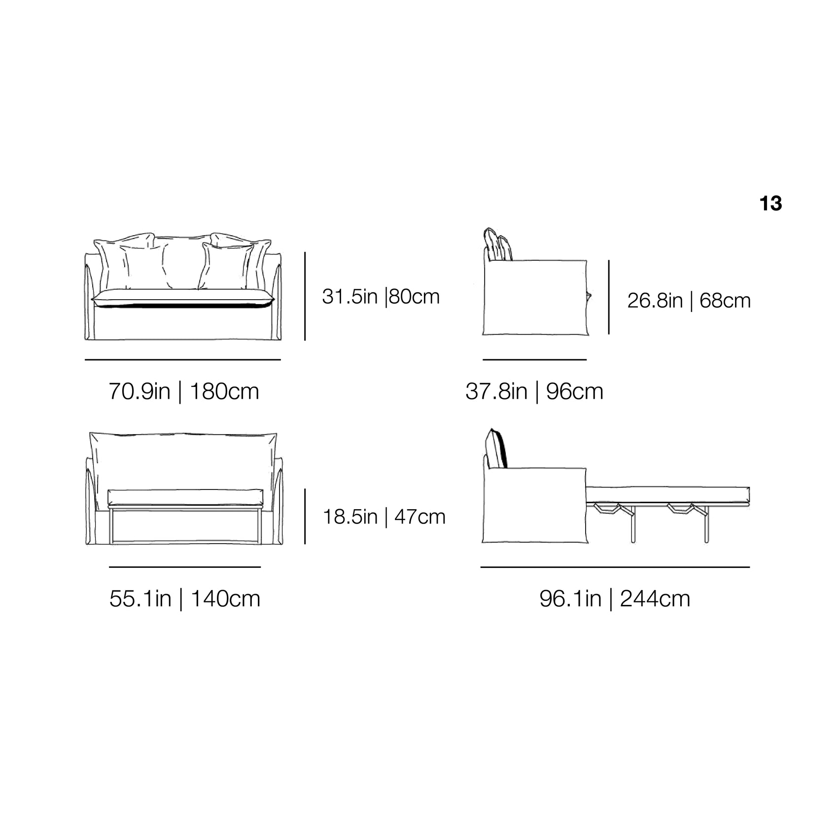 Ghost 13 Sofa Bed | Gervasoni | JANGEORGe Interior Design