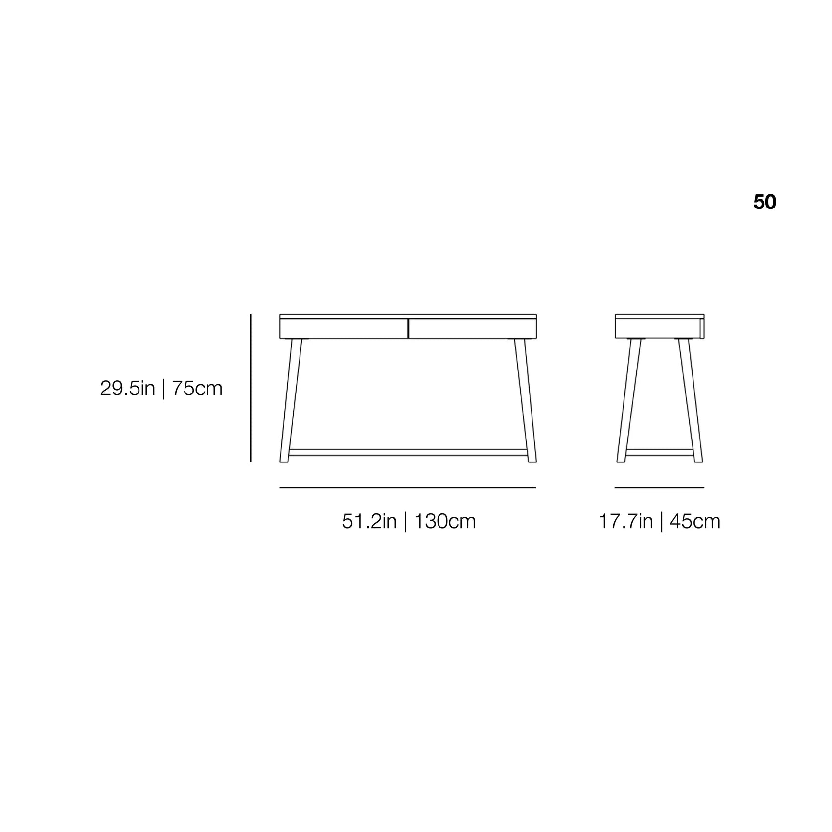Gray 50 Writing Desk | Gervasoni | JANGEORGe Interior Design