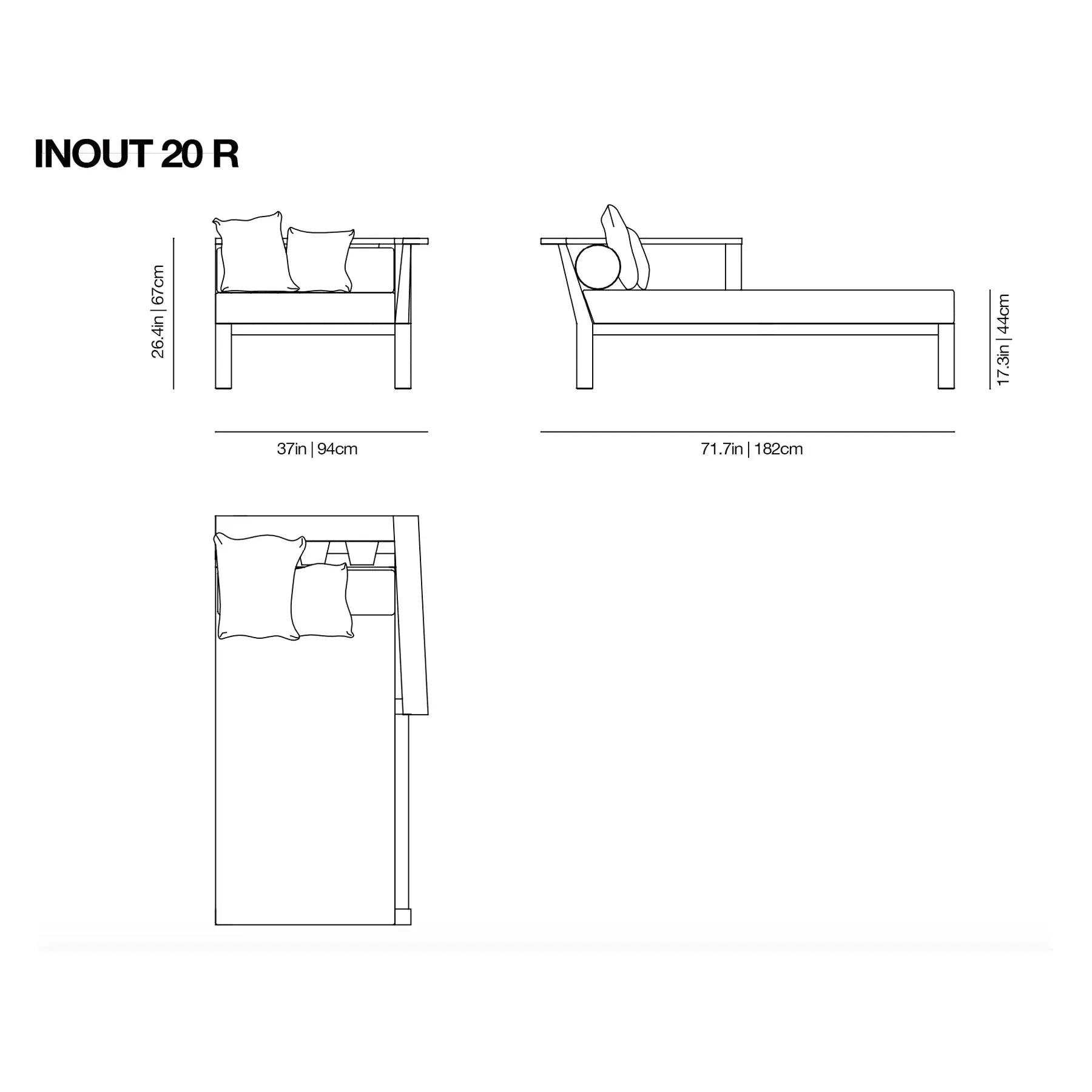 InOut 20 L/R Daybed | Gervasoni | JANGEORGe Interior Design