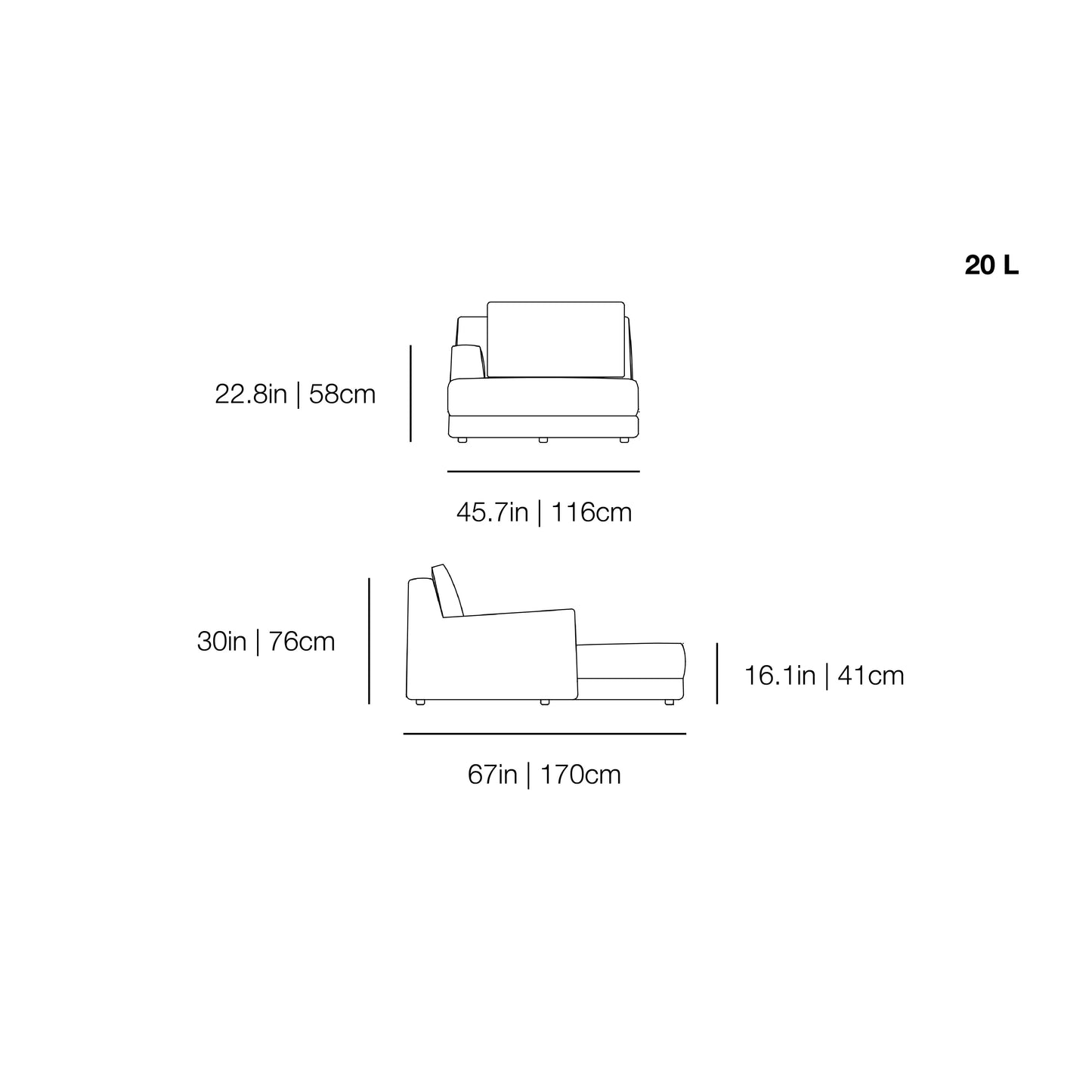 LOLL 20 L/R Dormeuse | Gervasoni | JANGEORGe Interior Design