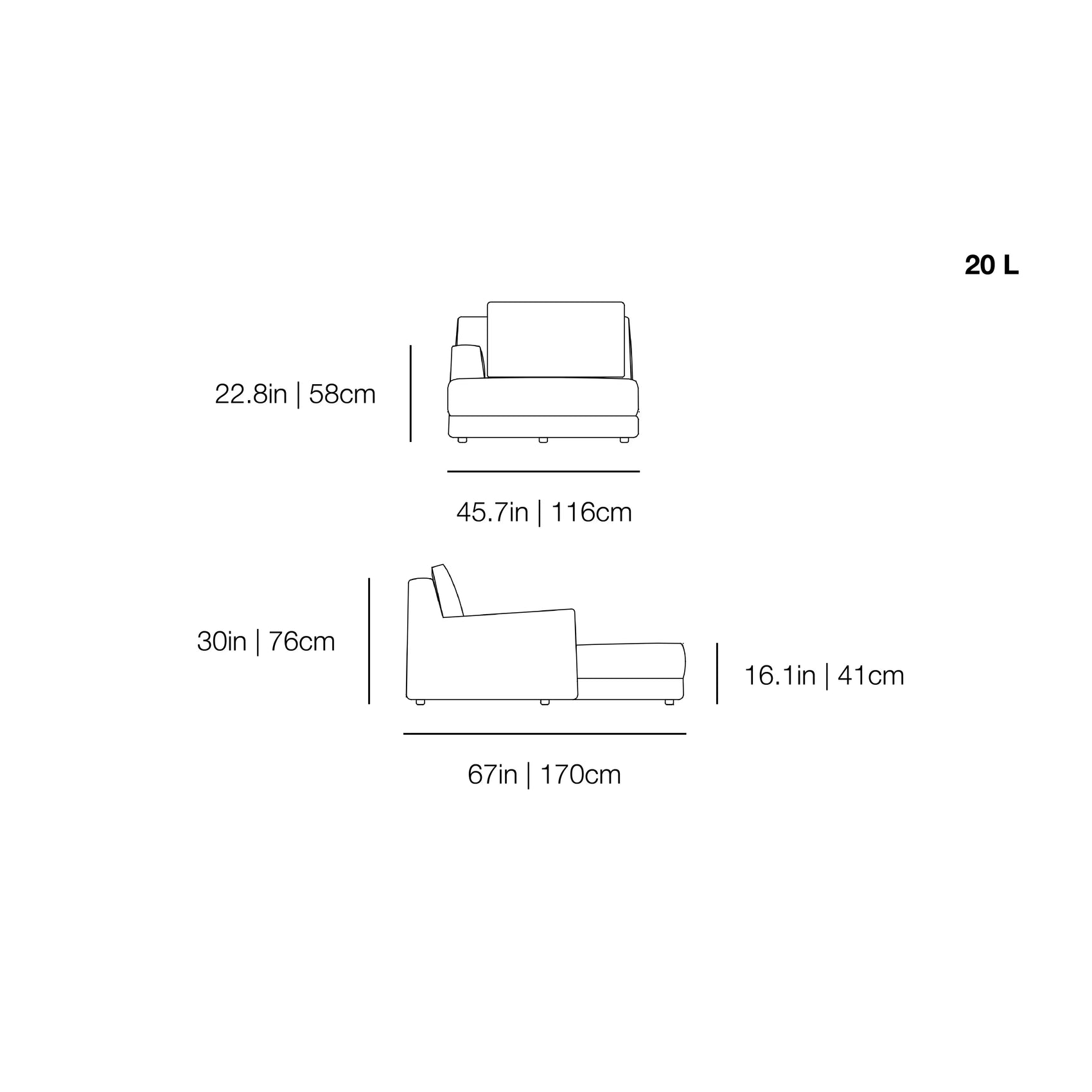LOLL 20 L/R Dormeuse | Gervasoni | JANGEORGe Interior Design