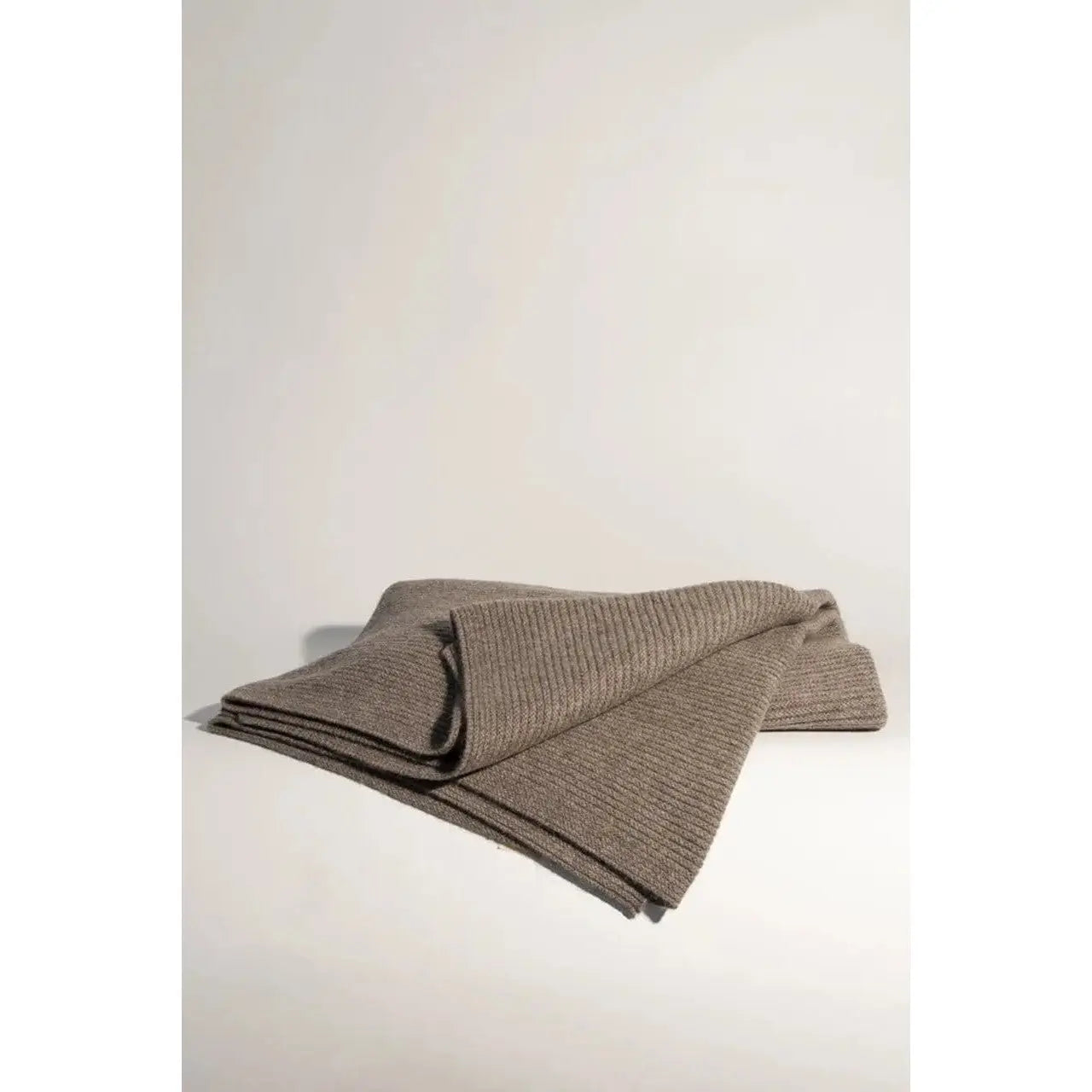 Yak Down Solid Platinum Ribbed Knit Throw | Hangai | JANGEORGe Interior Design