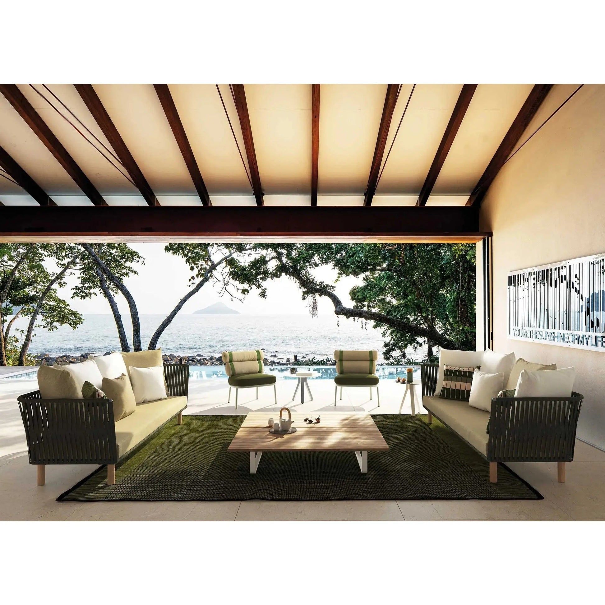 Bitta - 3-Seater sofa parallel teak legs | Kettal | JANGEORGe Interior Design