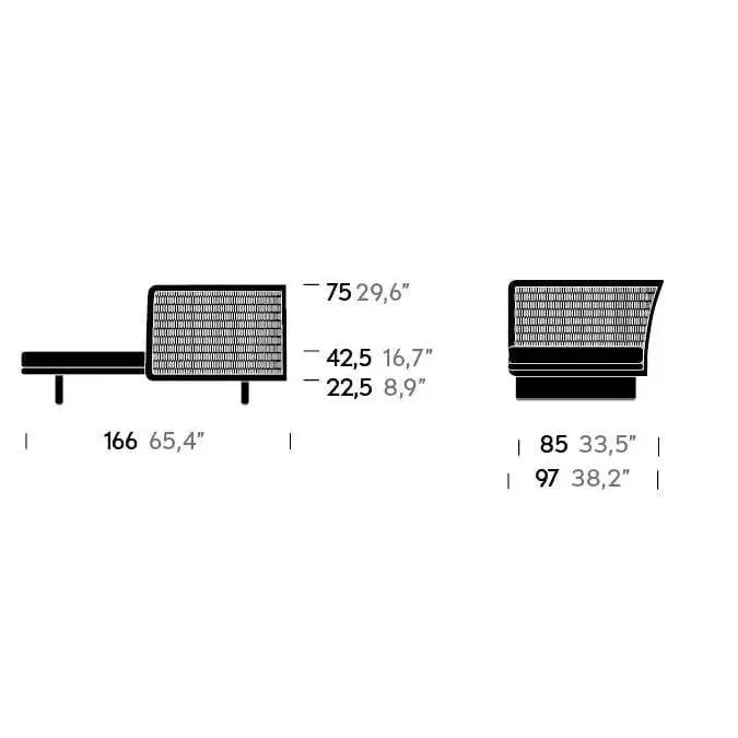 Mesh - Right Deck Chair Module | Kettal | JANGEORGe Interior Design