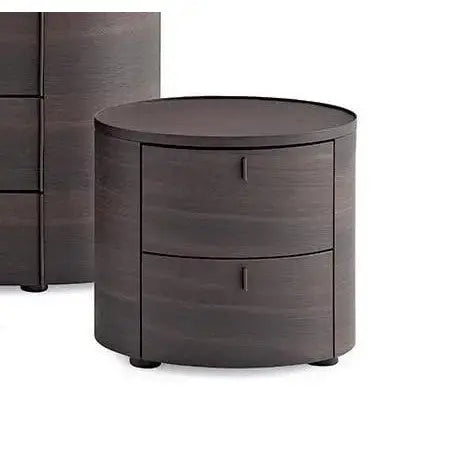 Onda Night table with two drawers and handle in hide | Poliform | JANGEORGe Interior Design