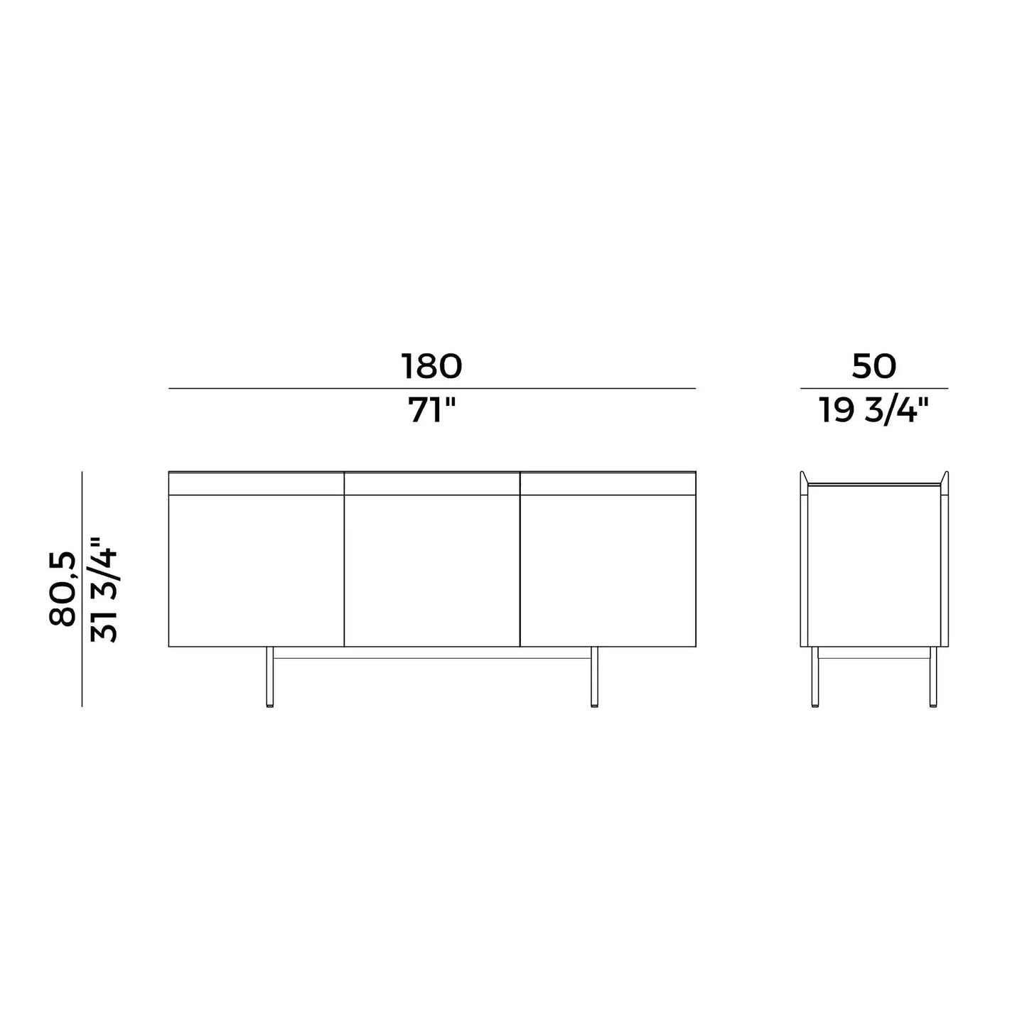 Avant - Sideboard with bronzed brass base (884/MB1-180) | Potocco | JANGEORGe Interior Design