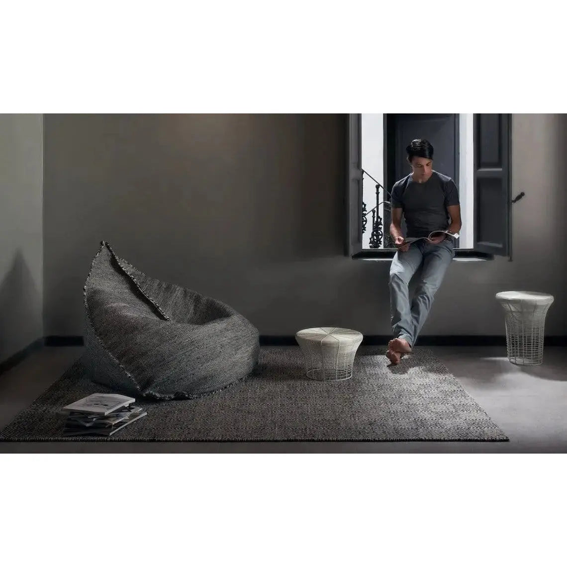 Sail - Pouf 100% New Wool | GAN RUGS | JANGEORGe Interior Design