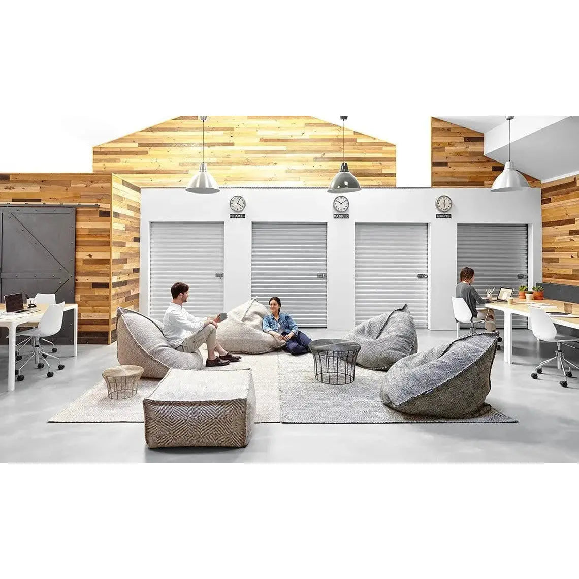 Sail - Square Pouf 100% New Wool | GAN RUGS | JANGEORGe Interior Design