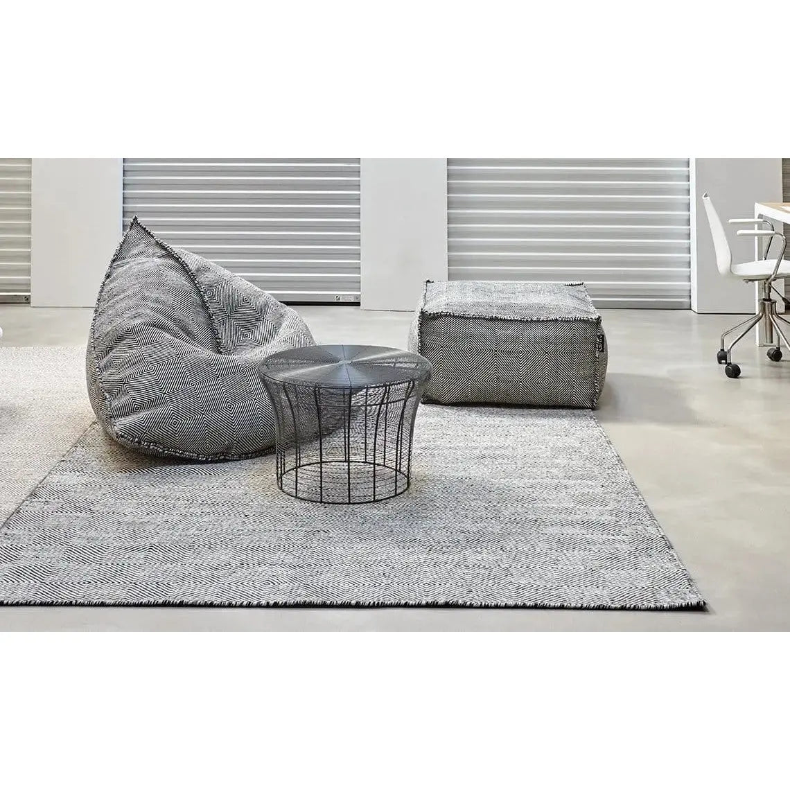 Sail - Square Pouf 100% New Wool | GAN RUGS | JANGEORGe Interior Design