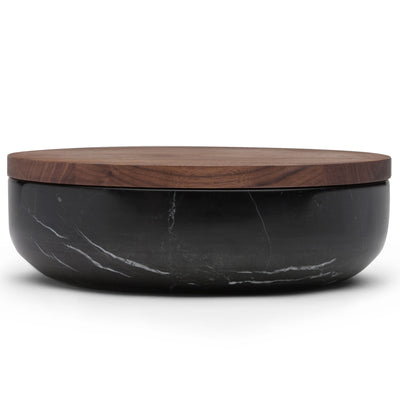 VVD Pottery - Natural Stone 30x7cm with 2cm Walnut Lid (3072)