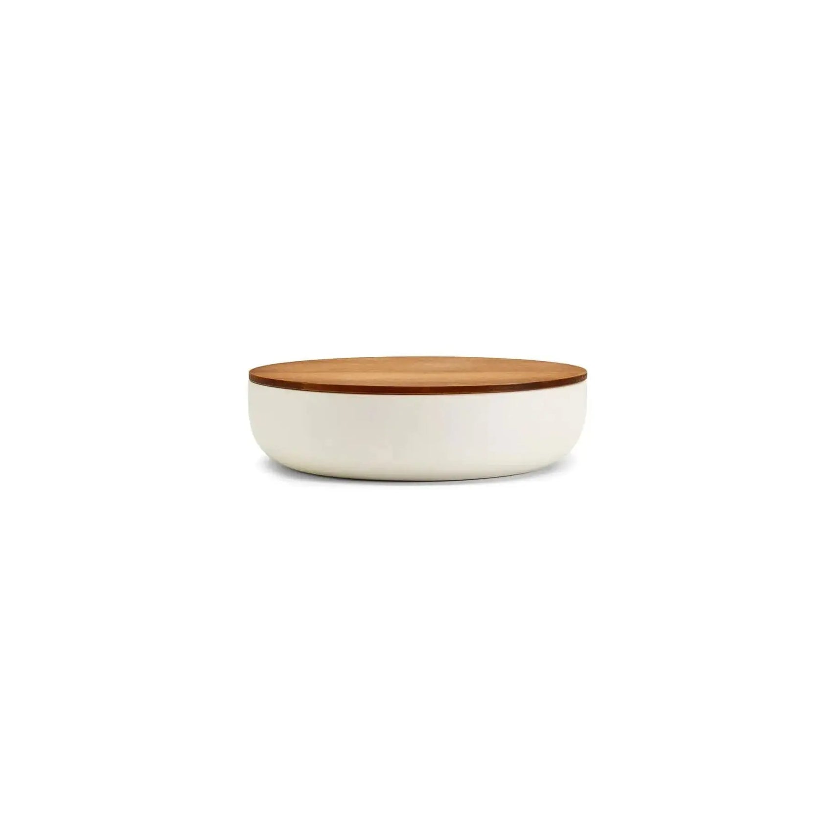VVD Pottery Ceramic 30x7cm with 1cm Walnut Lid (3071) | When Objects Work | JANGEORGe Interior Design