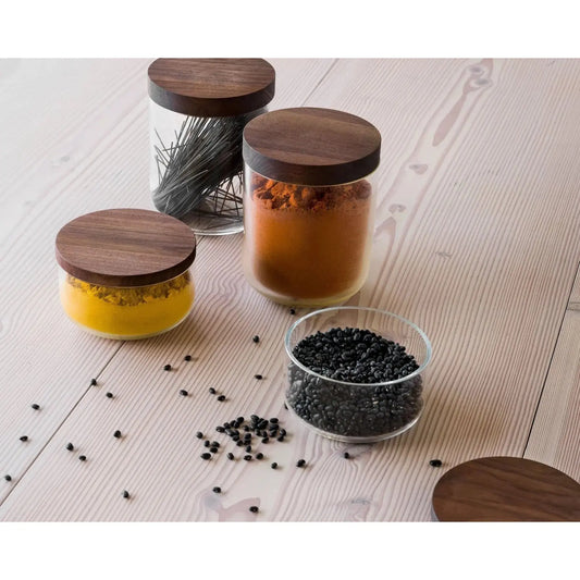 VVD Pottery Glass 15x17cm with 2cm Walnut Lid (15172) | When Objects Work | JANGEORGe Interior Design