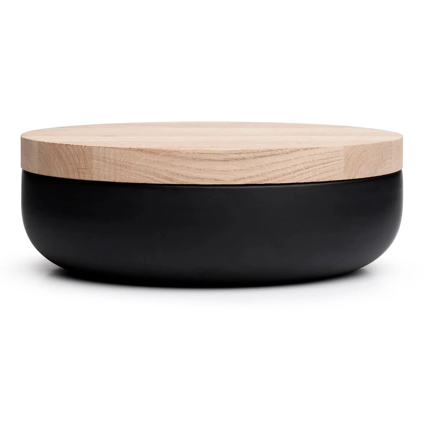 VVD Pottery - Ceramic 30x7cm with 3cm Oak Lid (3073) | When Objects Work | JANGEORGe Interiors & Furniture