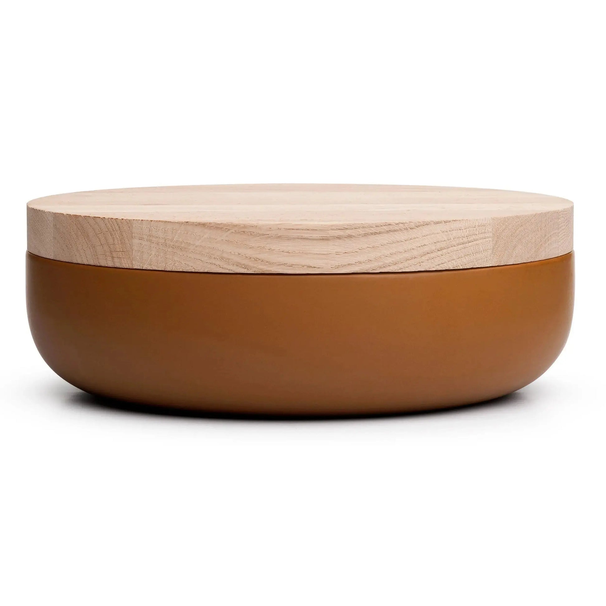 VVD Pottery - Ceramic 30x7cm with 3cm Oak Lid (3073) | When Objects Work | JANGEORGe Interiors & Furniture