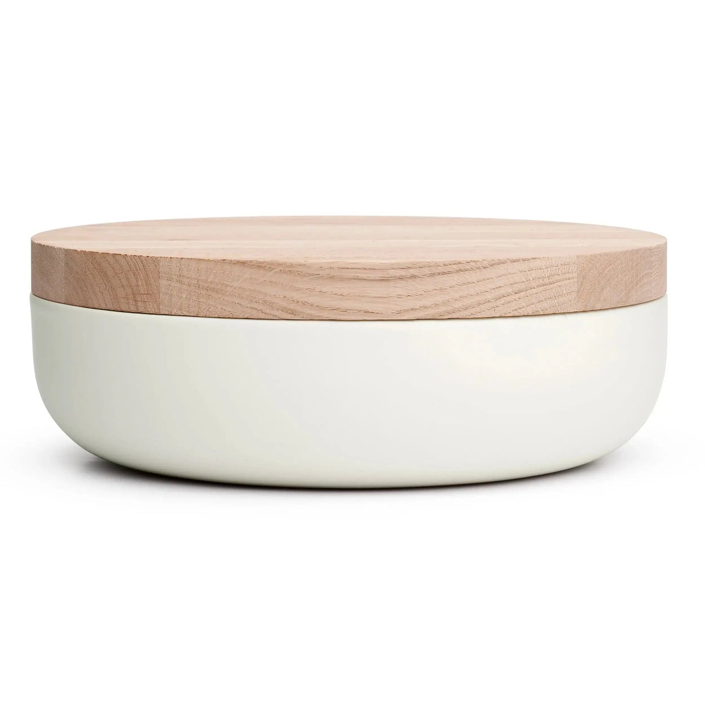 VVD Pottery - Ceramic 30x7cm with 3cm Oak Lid (3073) | When Objects Work | JANGEORGe Interiors & Furniture