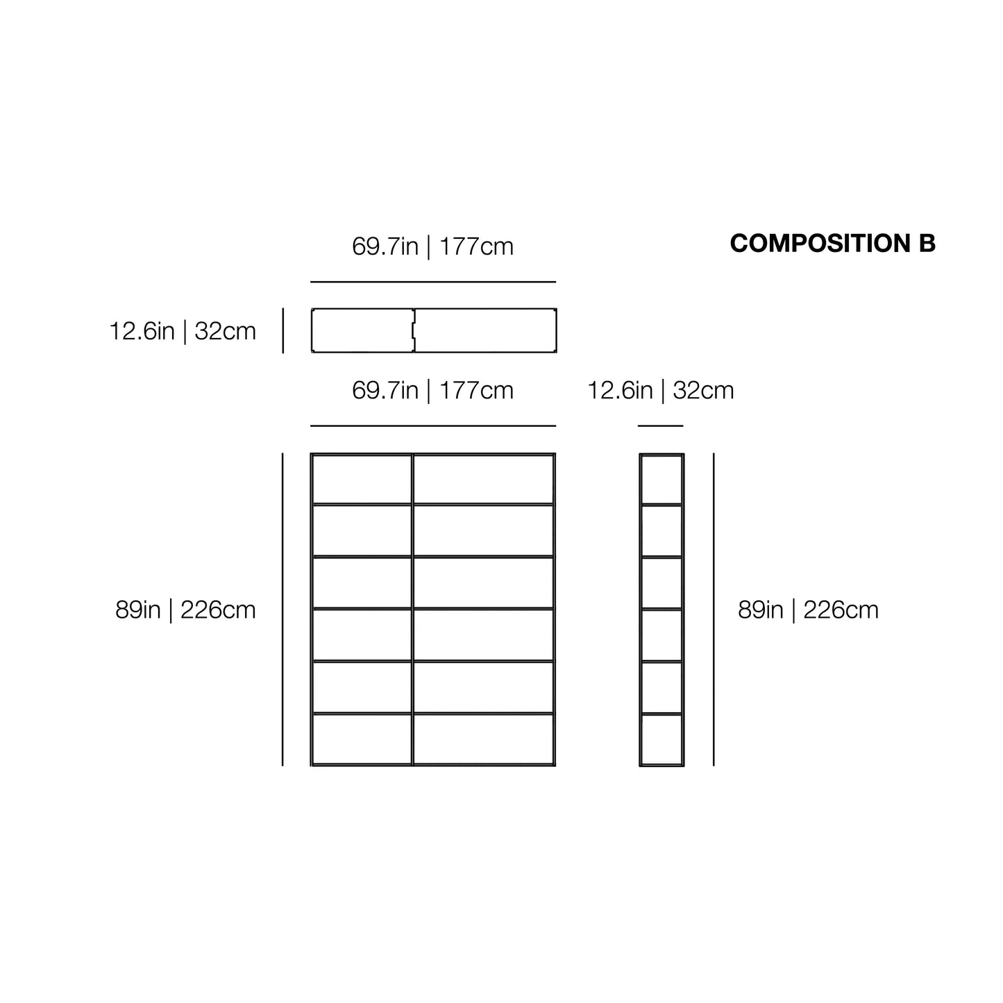 Easy Irony System - Bookcase, Composition B | Zeus | JANGEORGe Interior Design