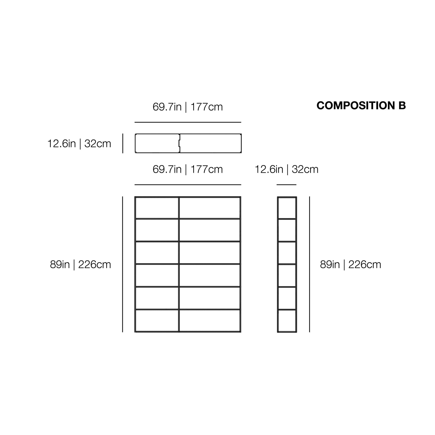 Easy Irony System - Bookcase, Composition B | Zeus | JANGEORGe Interior Design
