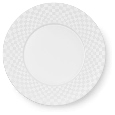 Cross White - Squares, Dinner Plate White 11in | 28cm (Ø) | Dibbern | JANGEORGe Interiors & Furniture