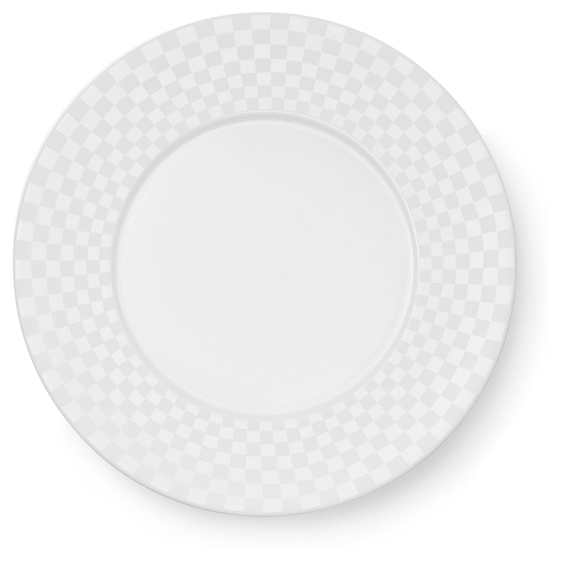 Cross White - Squares, Dinner Plate White 11in | 28cm (Ø) | Dibbern | JANGEORGe Interiors & Furniture