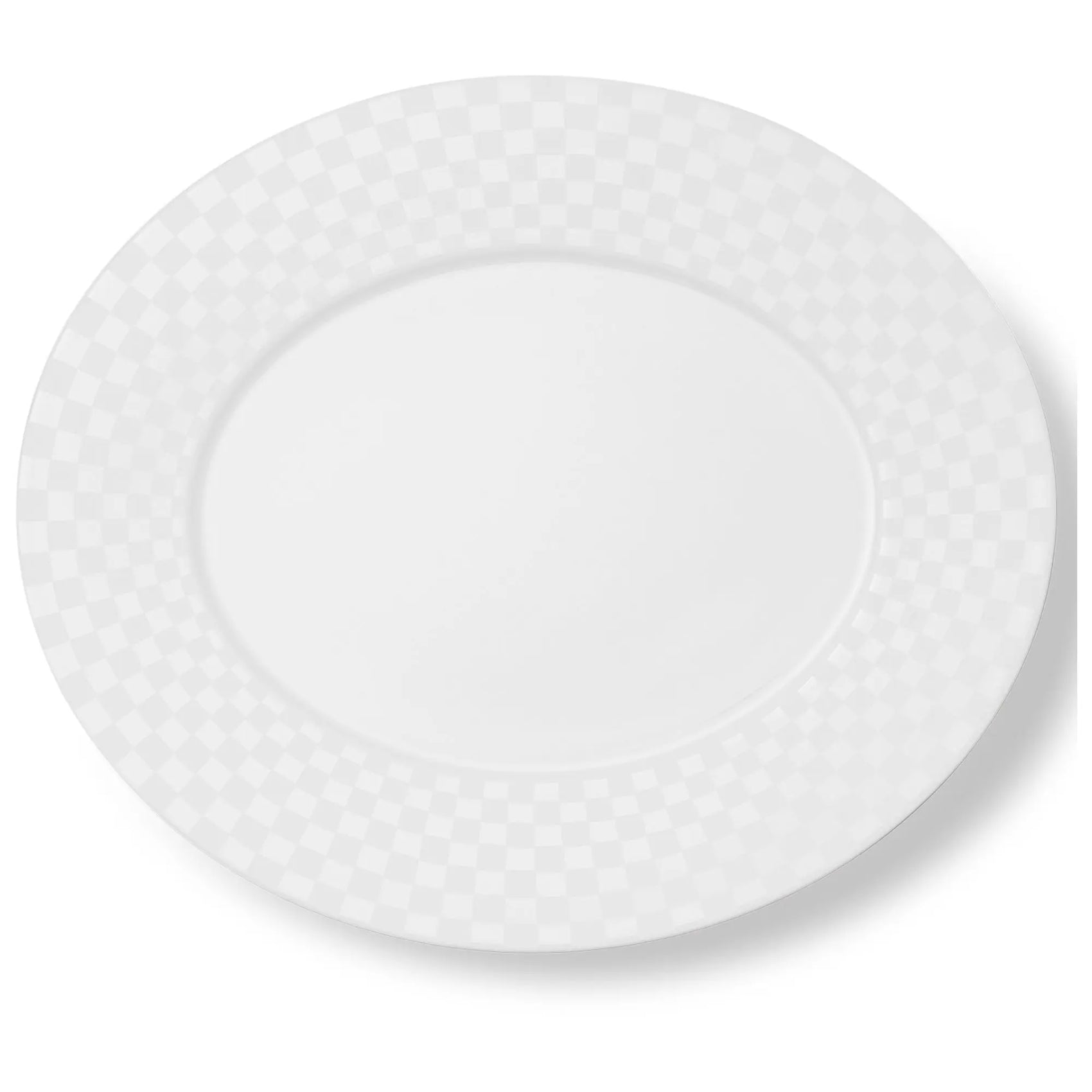Cross White - Squares Oval Platter 13.4in | 34cm (Ø) | Dibbern | JANGEORGe Interiors & Furniture