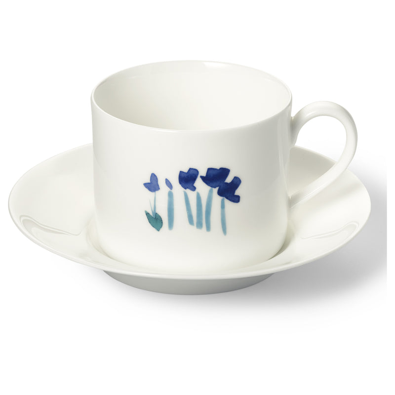 Impression (Blue Flower) - Set Coffee Cup Cylindrical & Saucer 8.5 fl oz | 0.25L | Dibbern | JANGEORGe Interiors & Furniture
